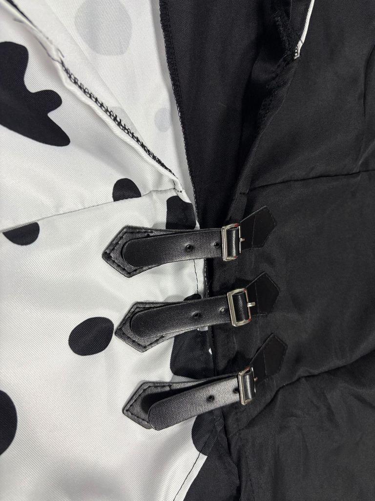 Cruella De Vil 101 Dalmatians Halloween Long Sleeve Cosplay Dress