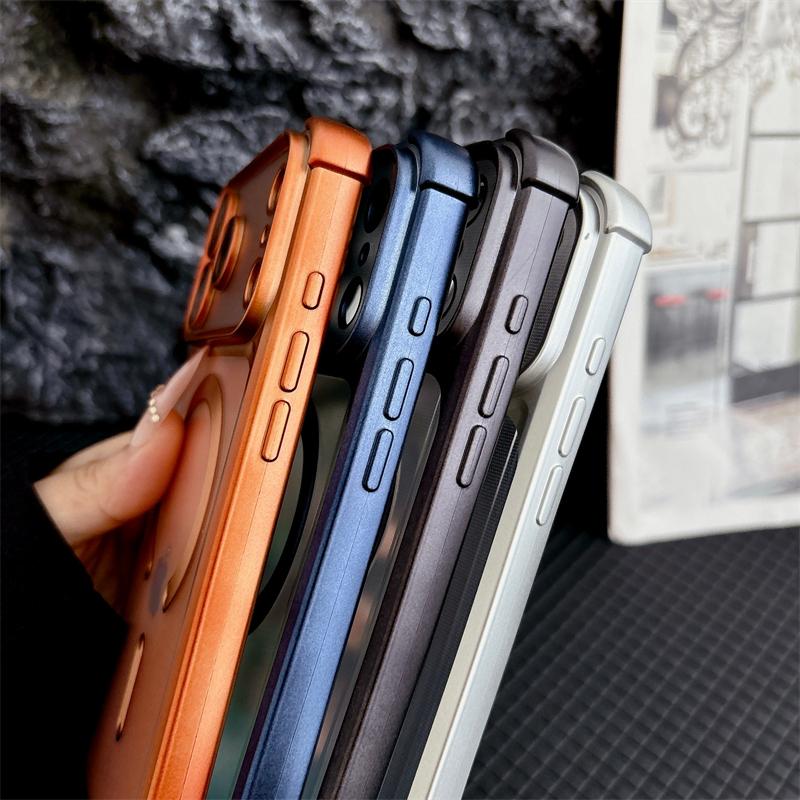 Soft Matte Translunt Plating Case For iphone 17 Air 13 14 15 16 17 Pro Max For Magsafe Magnetic Wireless Charging Bumper Cover