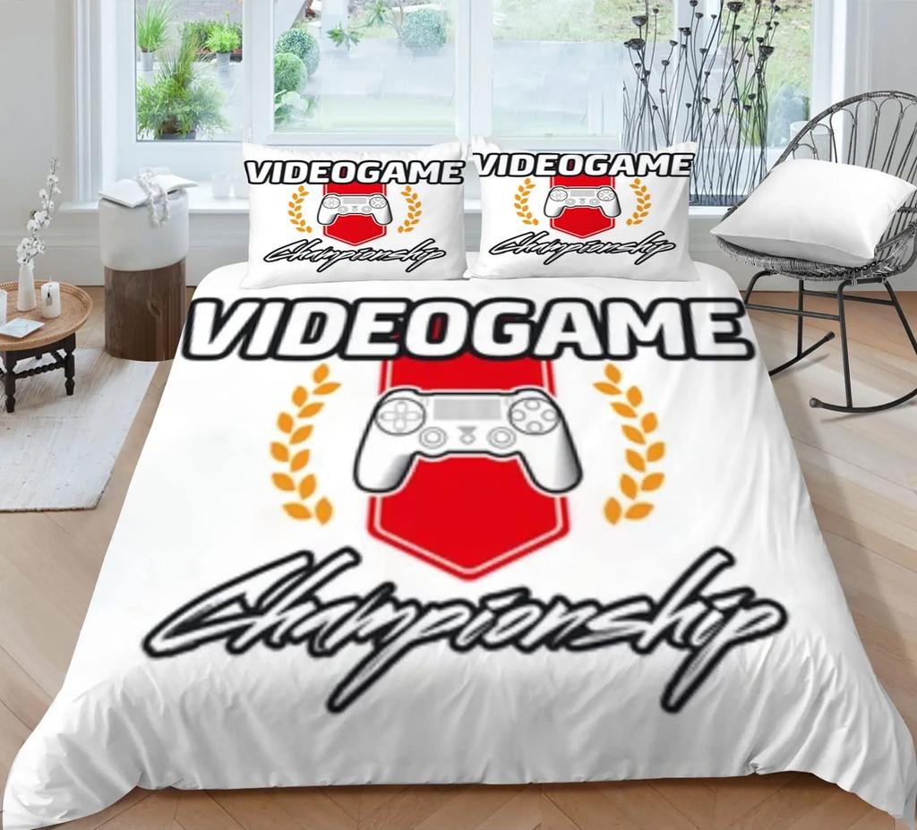 Игровой Принт Комплект Пододеяльника Геймпад Контроллер Видеоигры Постельное Белье для Детей Подростков Мальчиков Спальни Пододеяльник с Наволочкой