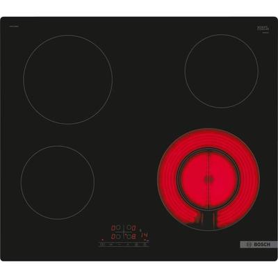 Стеклокерамическая плита 60см BOSCH - PKF611BB8E - Управление спереди - Без рамки - Двойная конфорка - Черный
