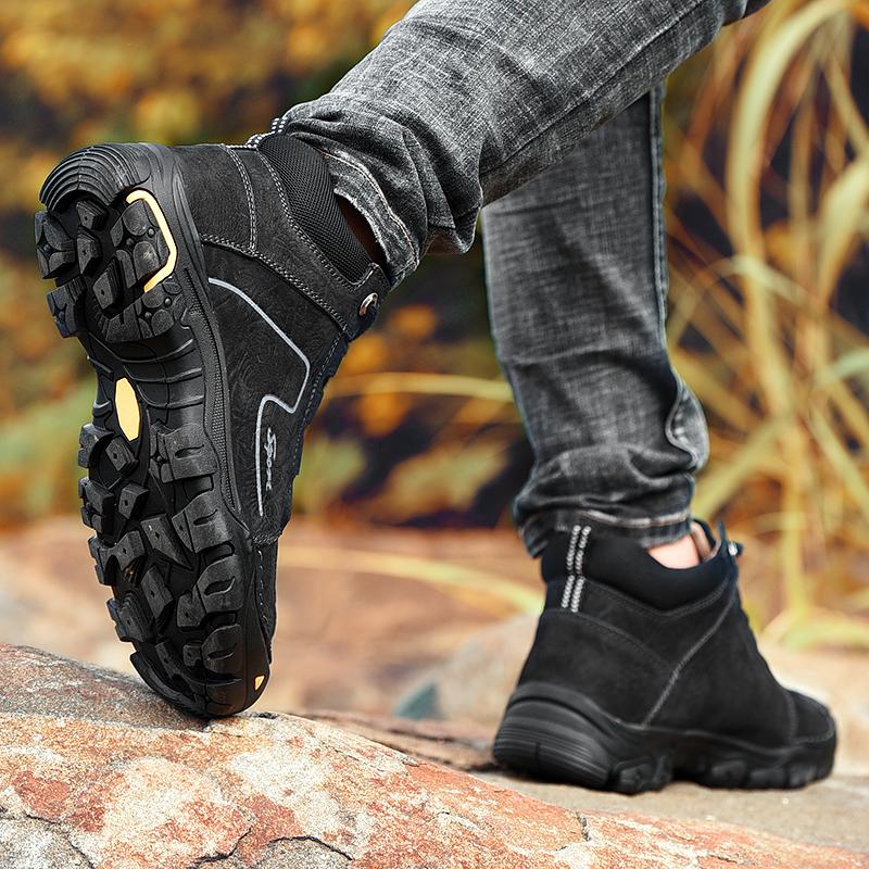 Men's Hiking Shoes Leather Outdoor Shoes Wear-resistant Men Trekking Walking Hunting Tactical Sneakers