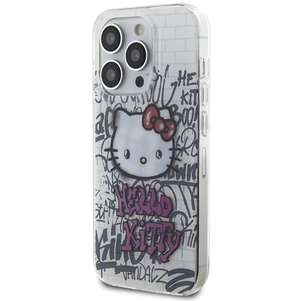 Hello Kitty HKHCP15LHDGPHT iPhone 15 Pro 6.1" white/white hardcase IML Kitty On Bricks Graffiti