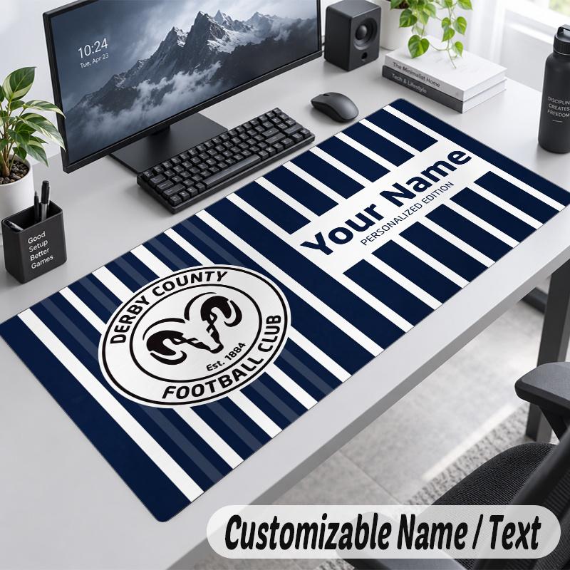 Derby County Personalized Large Mouse Pad Custom Name Text Extended Desk Mat Gaming Mousepad