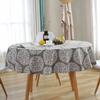 Meioro Round Tablecloth, Retro Floral Design, Table Cover, Available in Various Sizes, Multi-Purpose, Interior Decor (Gray, 120cm)