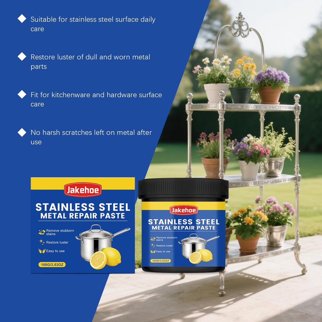 Multi-Purpose Metal Care Paste | Cleans, Removes Rust, Polishes & Restores Stainless Steel & Metal Surfaces