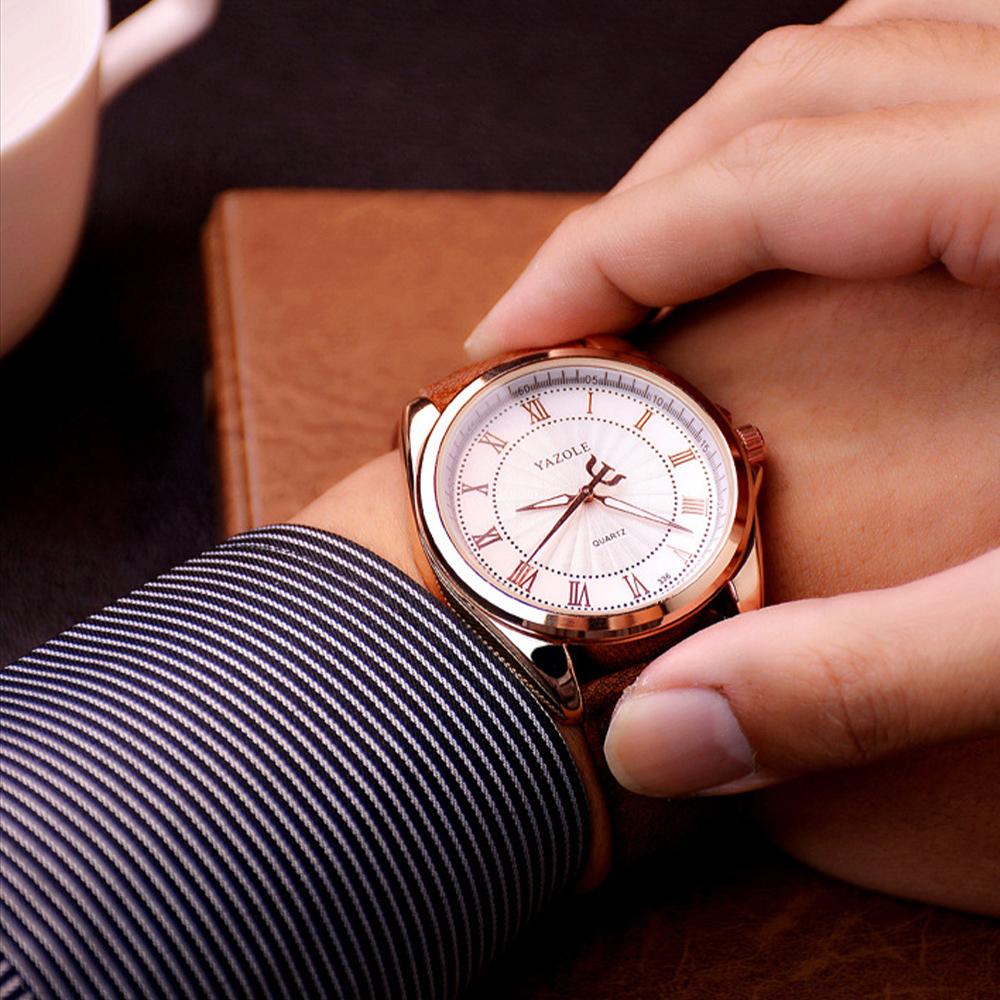 YAZOLE Fashion Quartz Watch Men Top Brand Luxury Metal Analog Men's Wrist Watches Simple Business Man Clock Gift montre homme