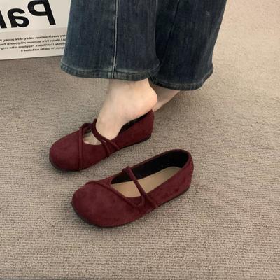 Милая женская обувь с круглым носком, ретро, весенне-осенние слипоны, быстрая доставка, 39 размер, корейский стиль Y2k, женские балетки