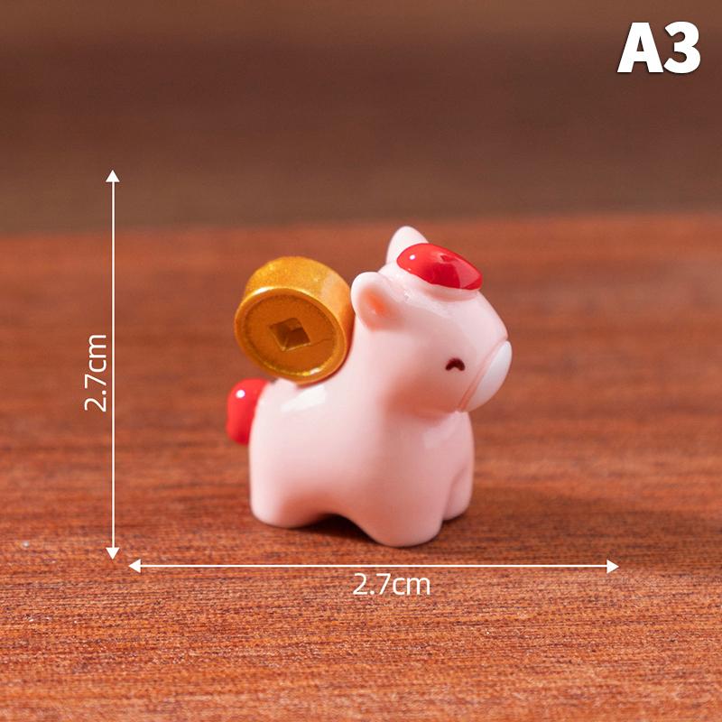 Hot Sale 2026 New Year Figurines Miniatures Cartoon Lucky Horse Micro Landscape Ornaments Home Desk Decorations Room Decor Gift