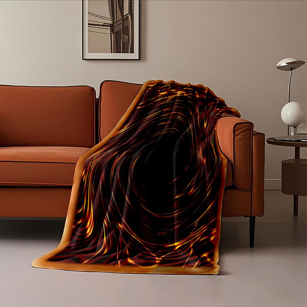 A fiery, swirling vortex pattern with a dark oval center. for all seasons blanket lunch break throw gift