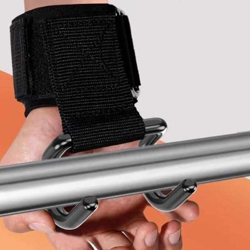 Weight Lifting Hook Grips With Wrist Wraps Hand-Bar Wrist Strap Gym Fitness Wrist Support Lift Strap Pull-up Hook