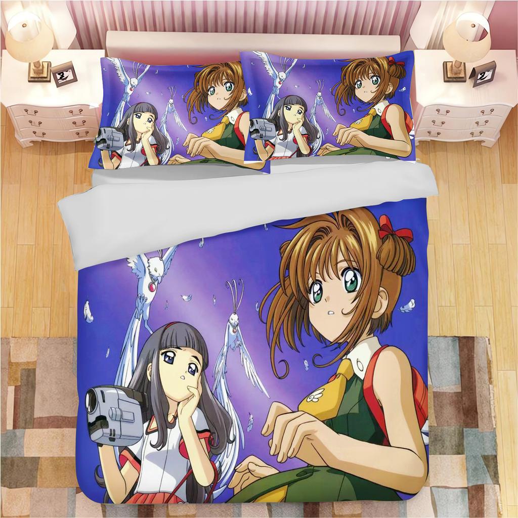 Аниме Наволочки с принтом Cardcaptor Sakura для взрослых и детей Пододеяльник Одеяло Домашняя мода Мальчики Девочки 3D Постельное белье