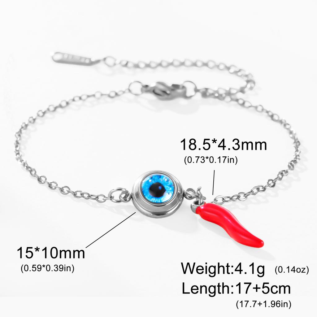 Cazador Stainless Steel Blue Evil Eye Italian Horn Charm Bracelets for Women Bracelets Lucky Protection Jewelry Gift 2026