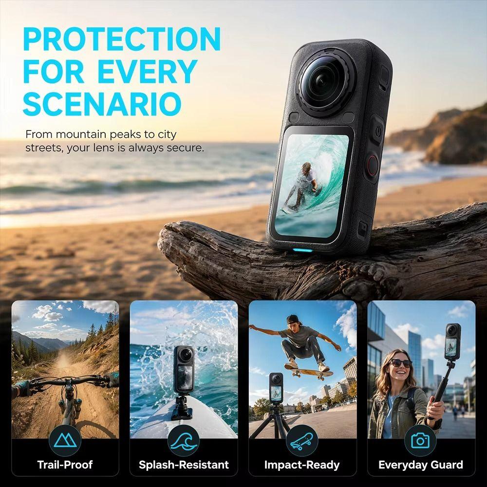 9H Screen Protector 3D Curved Camera Screen Cover for Insta360 X6 Action Camera Accessories