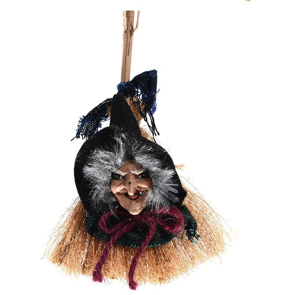 Halloween Broom Witch Decoration Creepy Day Festival Decoration For Bar Haunted House Party Desktop Witch Ornament Home Decor Supplies