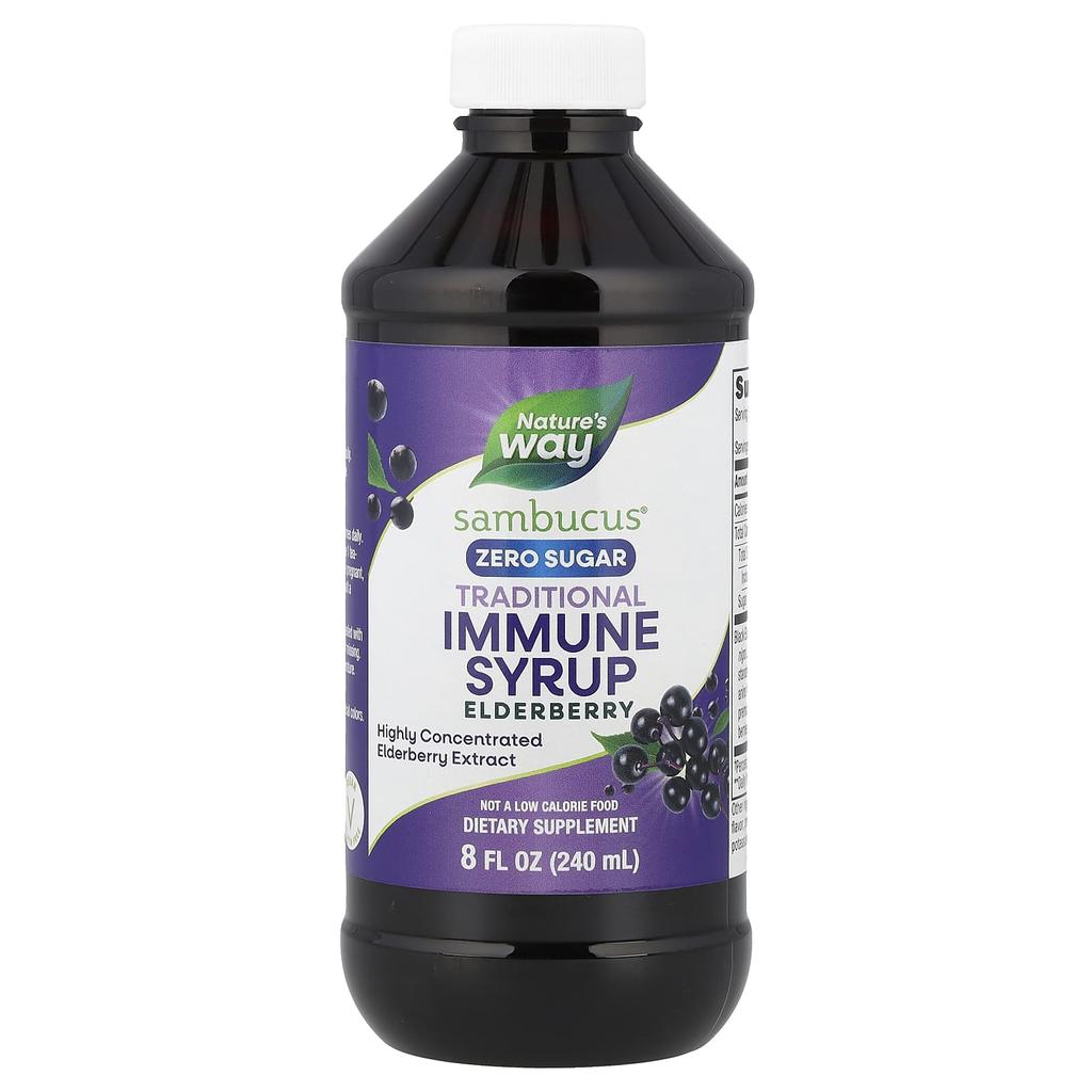 Nature's Way, Sambucus, стандартизированный экстракт бузины, без сахара, 8 жидких унций (240 мл)