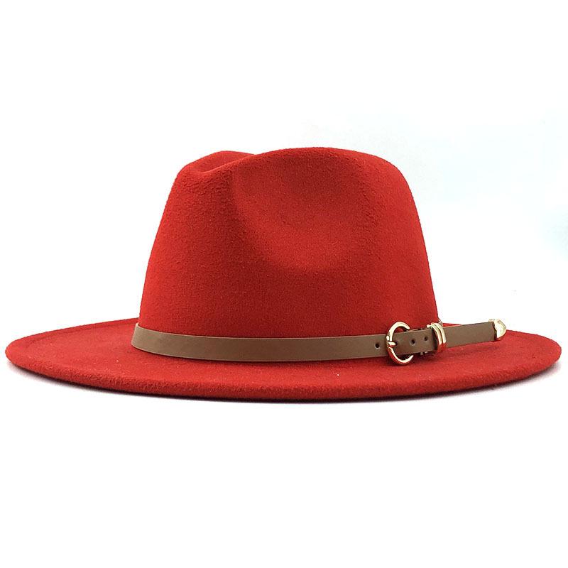 New Men Women Flat Brim Panama Style Wool Felt Jazz Fedora Hat Cap Gentleman Europe Formal Hat White Floppy Trilby Party Hat