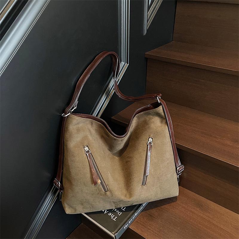 Винтажная сумка-тоут большой вместимости 2025: Стильная, Универсальная Сумка для Женщин - Ношение на Одном Плече и Через Плечо