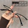 Luxury Business Myopia Glasses for Men Half Frame Anti Blue Light Computer Glasses Oversized Eyewear Diopters -1.0 To -4.0