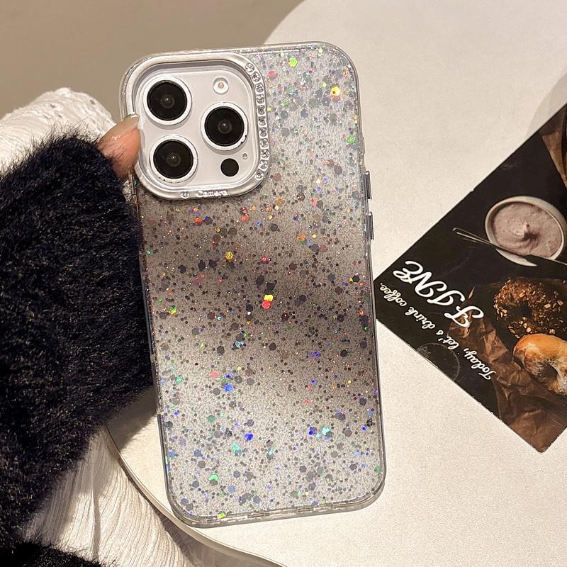 Роскошный блестящий прозрачный чехол с блестками для iPhone 16 15 14 Plus 13 12 Pro Max 11, блестящий противоударный чехол-бампер из ТПУ