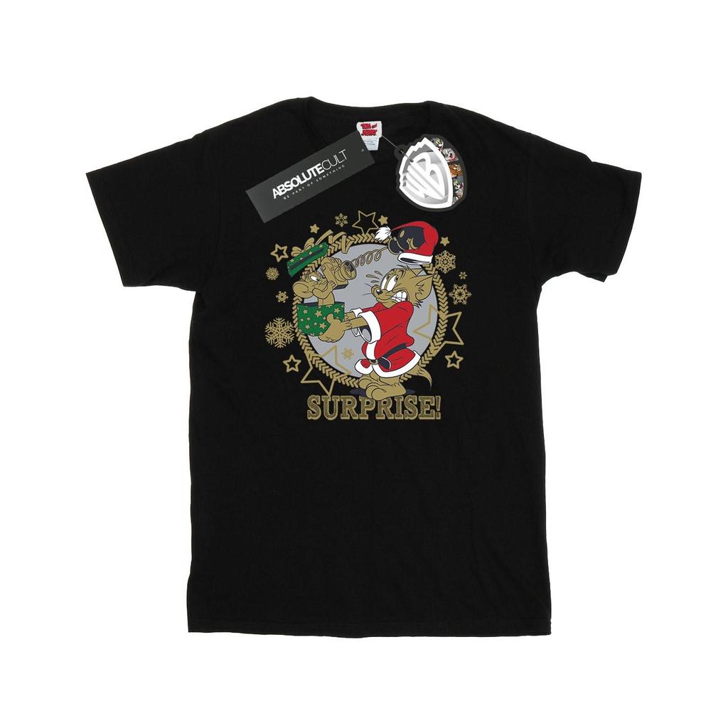 Tom And Jerry Mens Christmas Surprise T-Shirt