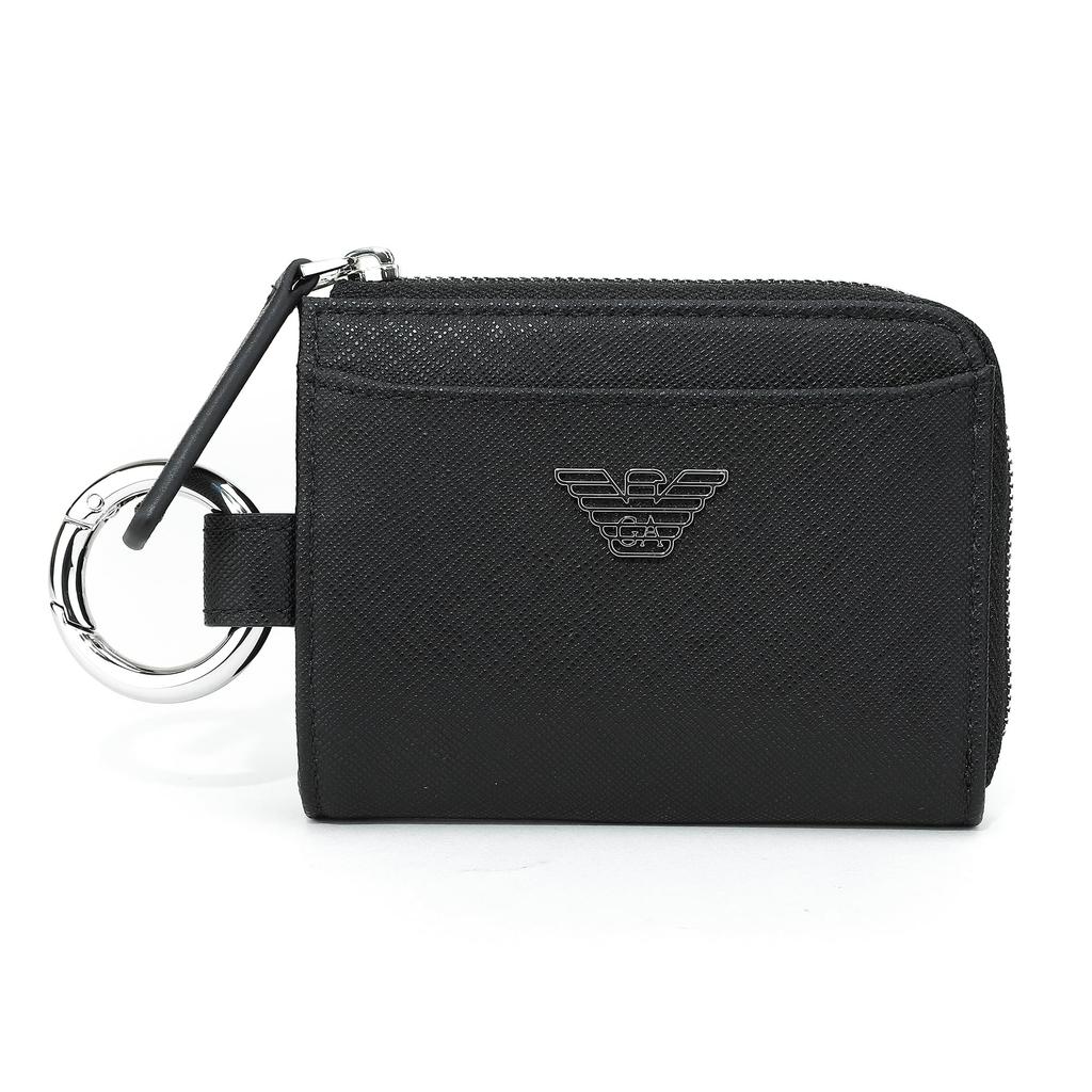 ARMANI Armani Coin Case Y4R500 Y138E 81072 Coin Purse with Key Ring Black Black [Item]