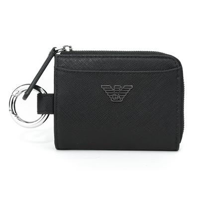 ARMANI Armani Кошелек для монет Y4R500 Y138E 81072 Кошелек для монет с кольцом для ключей Черный Черный [Товар]