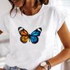 (Asian Size) Tee Top Cartoon Butterfly Style Trend Clothing Short Sleeve Women Print Lady Female Fashion Tshirt Casual Graphic T-shirt