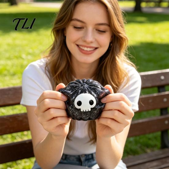 Adult Stress Reduction Toy Halloween Ghost Bun Ball, Slow Rising Soft TPR Fidget Portable Anxiety Relief Tool for Relief, Cute Spooky