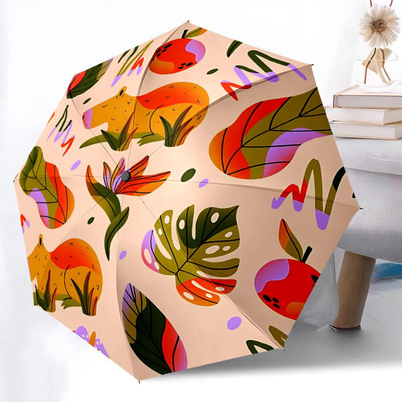 1pc Jungle Animals Automatic Opening/Closing Umbrella with Operation & Windproof Canopy - Folding Design, Holiday Gift yy260225158