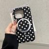 Подходит для чехла мобильного телефона Apple 16Promax в стиле ins с рисунком волн и точек, 17, с магнитной защелкой, 2-в-1, подставка, 15, защитная крышка, 14/13