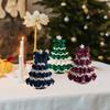 DIY Crochet Christmas Tree Kit Small Xmas Tree Craft Kit with Bow And Faux Pearl Handmade Holiday Decoration for Beginners