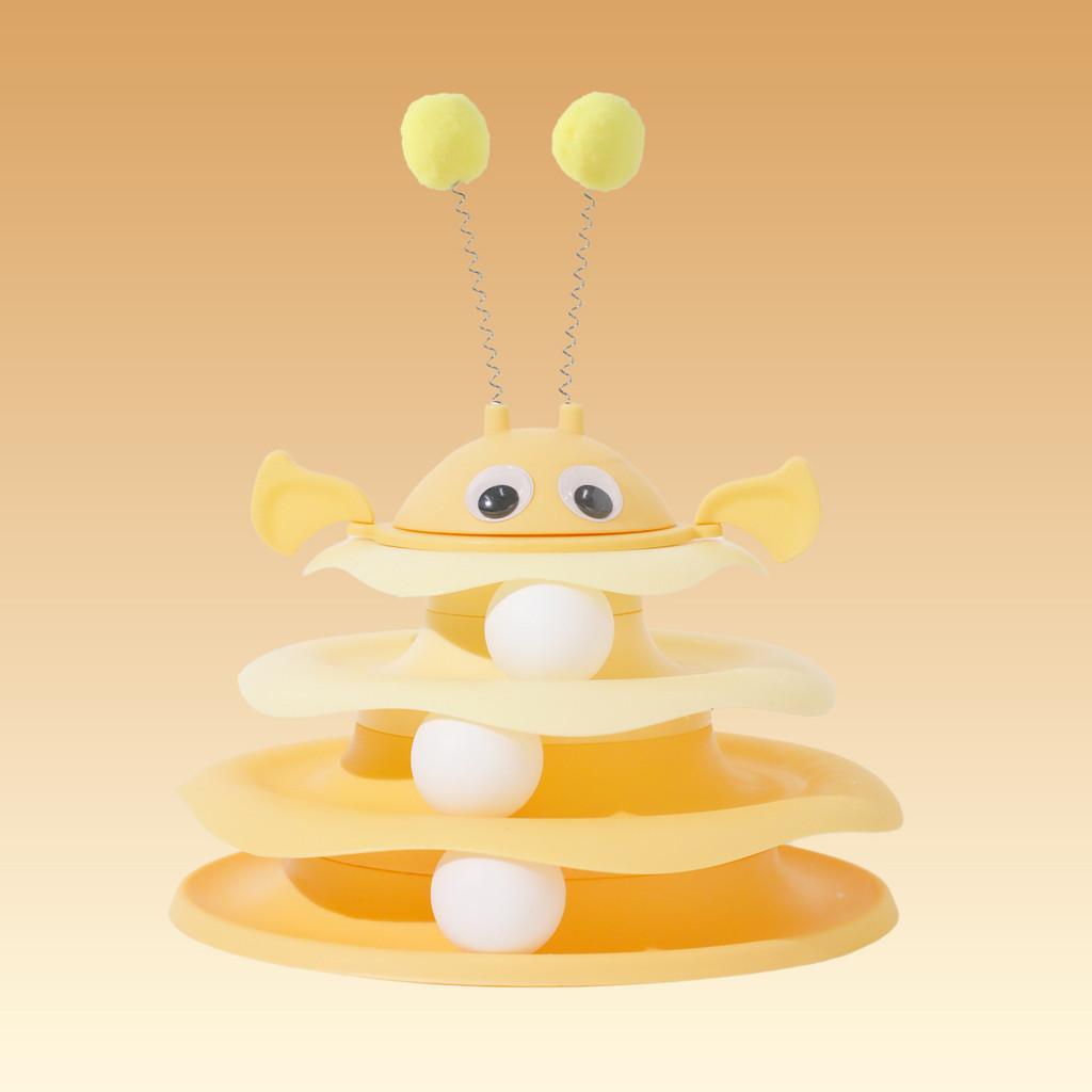 Набор игрушек для кошек с надувной пчелой-неваляшкой и игровым колесом для интерактивной игры и в подарок