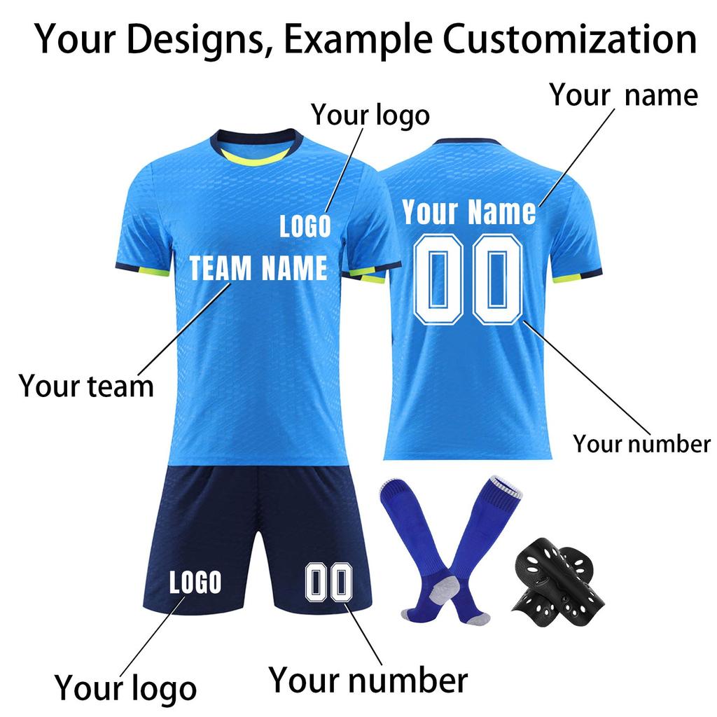 Personalised Shirts Kit Mens Girls With Name Number Custom Football Jerseys For Boys Training Suit