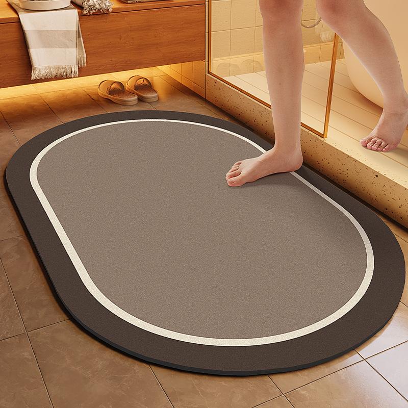Сверхбыстросохнущий нескользящий коврик для ванной - мягкий полиэстеровый коврик для душа для ванной комнаты, спальни, кухни и прачечной Душевые принадлежности