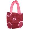 Tie-Dye Cotton Tote Bag Maroon Rings Pink Handle