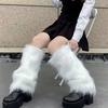 Yousheng Fuzzy Leg Warmers Women Knee Length Faux Fur Leg Warmers Winter Long Boots Shoes Cuff Cover for Girls Street Party Daily Wear
