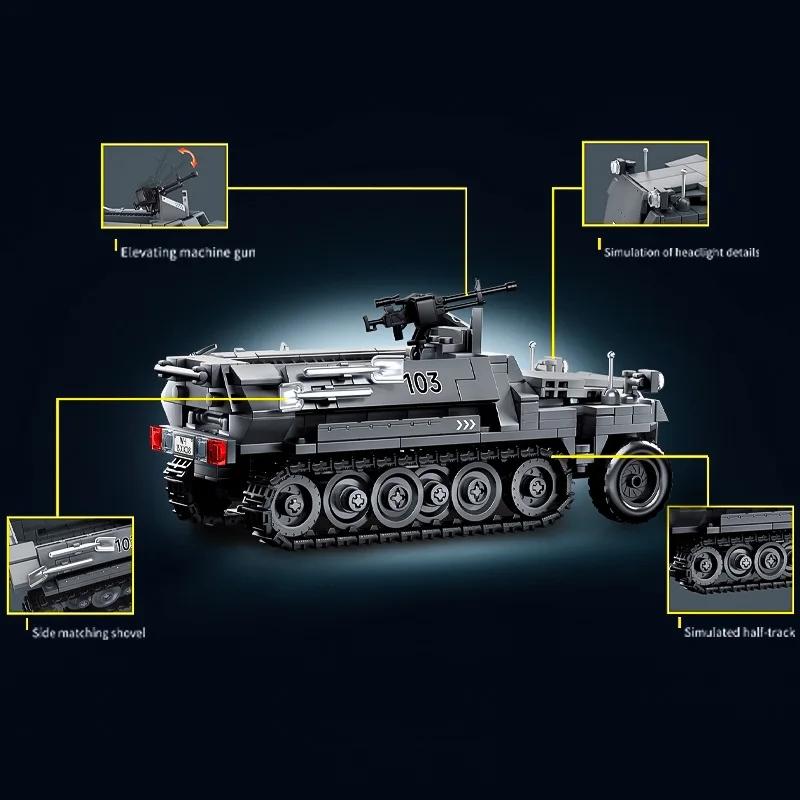 Военные Армия Солдаты Вторая Мировая Война SWAT Бронированная Машина Основной Боевой Танк Строительные Блоки Кирпичи Детские Мальчик Игрушка Сборка Рождественские Подарки на День Рождения
