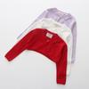 Toddler Girl Knitted Cardigan Jacket Solid Color Bowknot Design Ribbed Cardigan Jacket Air Conditioning Clothes