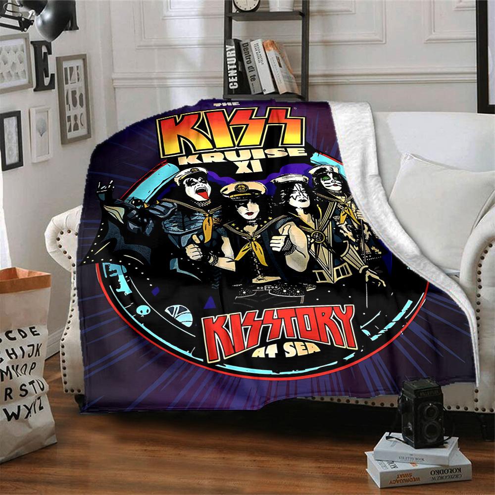 1 шт. Фланелевое одеяло группы KISS, Мягкое, приятное для кожи, с цифровой печатью, Различные размеры в наличии для семьи, друзей, на день рождения