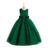 Flower Girl Princess Dress For Weddings Summer Kid Formal Bow Long Gown For School Evening Party Children New Year Cloth LP-509