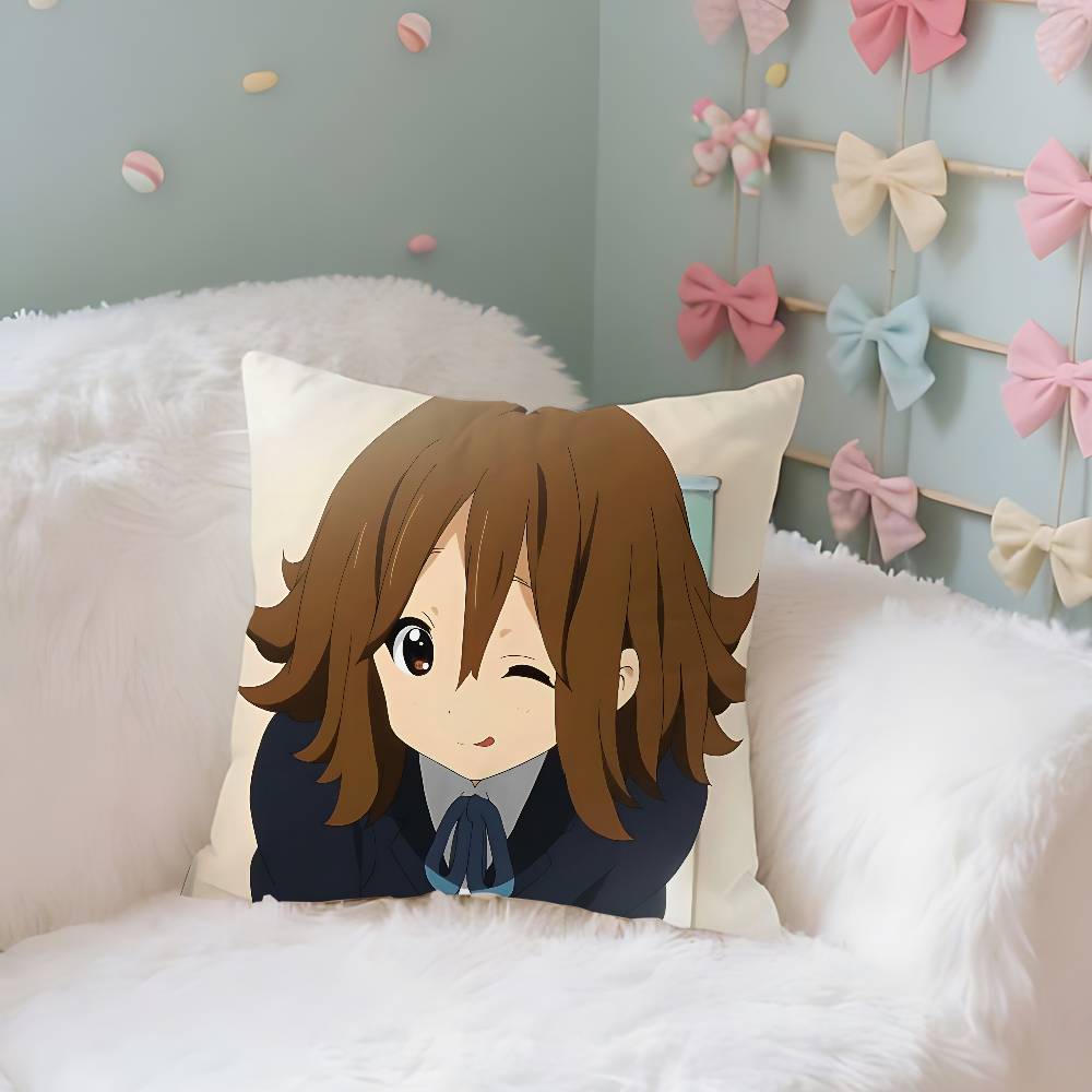 Yyui Hirasawa Kawaii Throw Pillow Covers Pattern Cushion Cover Suitable For Sofa Bedroom Car Pillow Cover