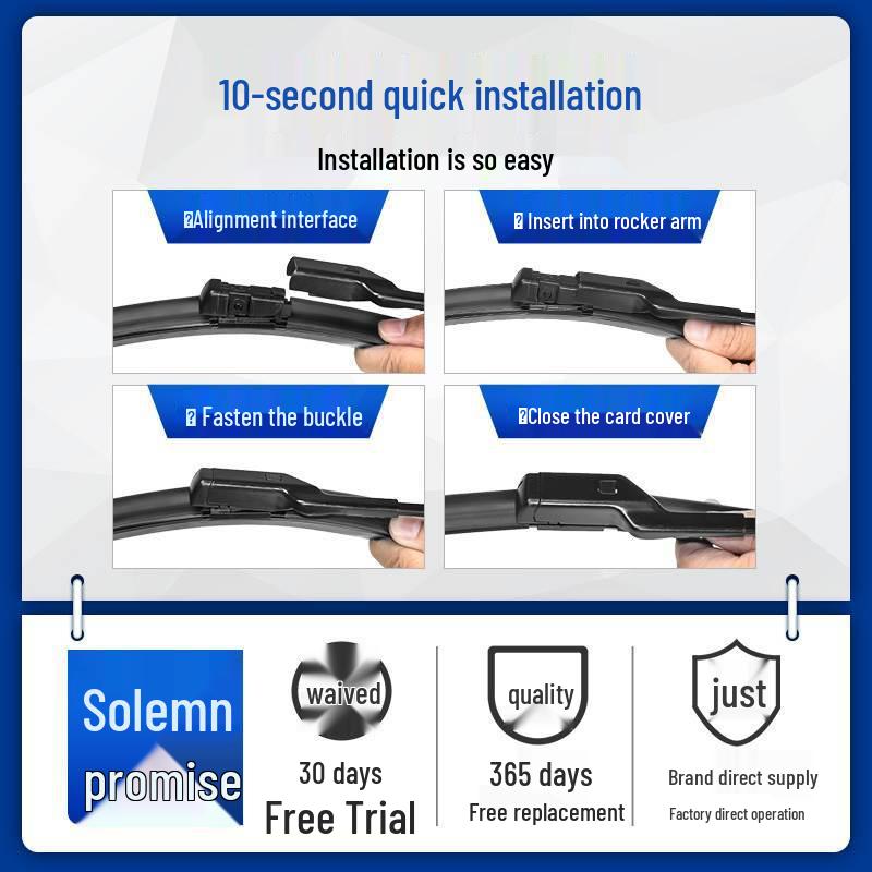 Borgward BX5 2018 Silencing Front & Rear Wiper Blades: 17” & 20” Rubber Strips