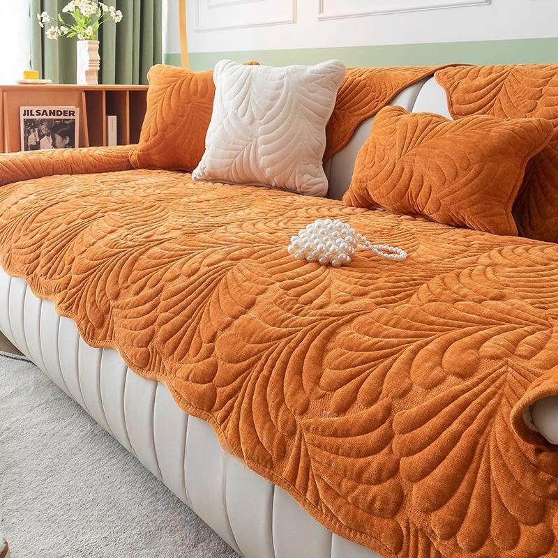 Подушка для дивана из синели, универсальная простая современная нескользящая подушка на четыре сезона, новая ткань для дивана с банановым листом, полотенце