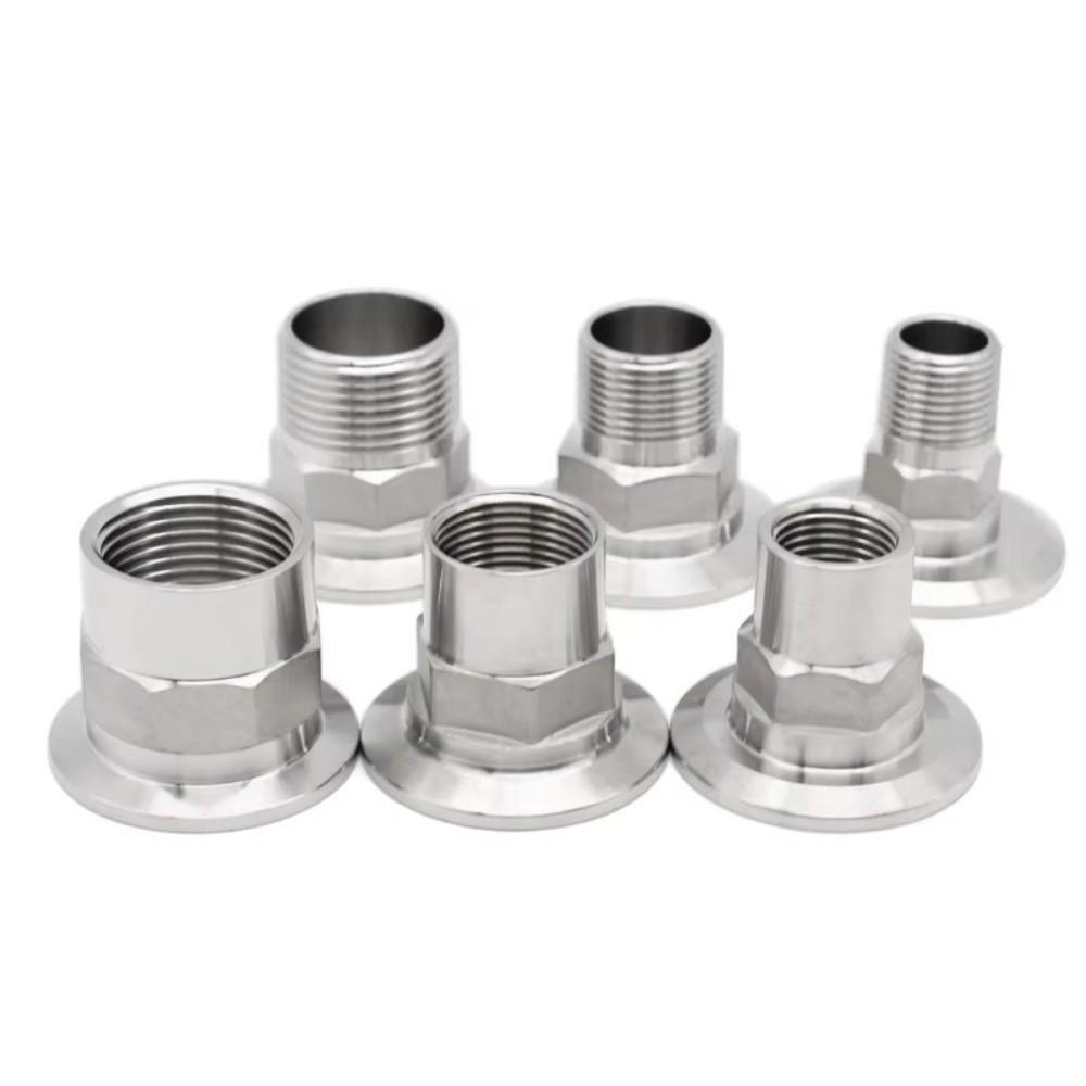 Sanitary Grade Triple Clamp Adapter SS304 Stainless Steel Sanitary Grade Fitting  Fluid Systems
