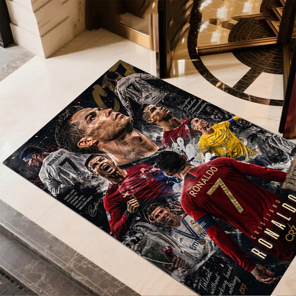 Ronaldo's Legacy Football Area Rug Design for Playrooms Hallway Game Room Study room Anti-slip Rug Anime Office Decor