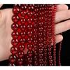 Мода Натуральный Камень Гранат Красное Стекло Очарование Свободные Бусины DIY Круглые Бусины Ювелирные Аксессуары