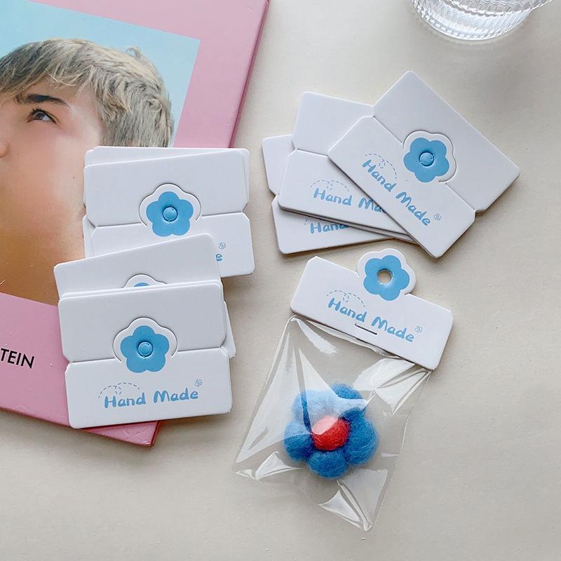 100Pcs/Lot Foldable Packaging Paper Cards Colorful Flowers Cards For Handmade Jewelry Retail Hang Tag Flowers Display Cardboard