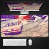 Игровой коврик для мыши Аниме Initial D Нескользящий коврик для мыши Большие коврики для клавиатуры Офисный коврик для стола Черно-белый резиновый коврик для мыши Ковер