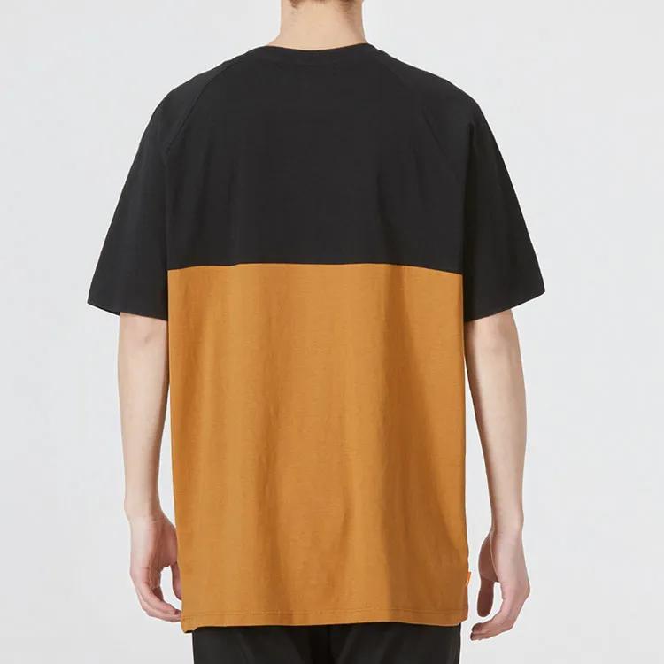 Timberland T-Shirts Men's Brown Black Crew Neck Moderate Straight Fit (Unisex) T-Shirts A5NGG P56