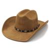 Popular European and American classic suede western cowboy hat men's and women's fashion rolled-brim cowboy knight hat